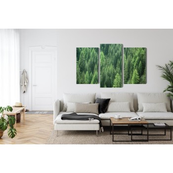 Mehrteiliges Bild 3D-Ansicht Des Grünen Waldes