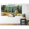 Mehrteiliges Bild Waldlandschaft Mit Wasserfarben Gemalt