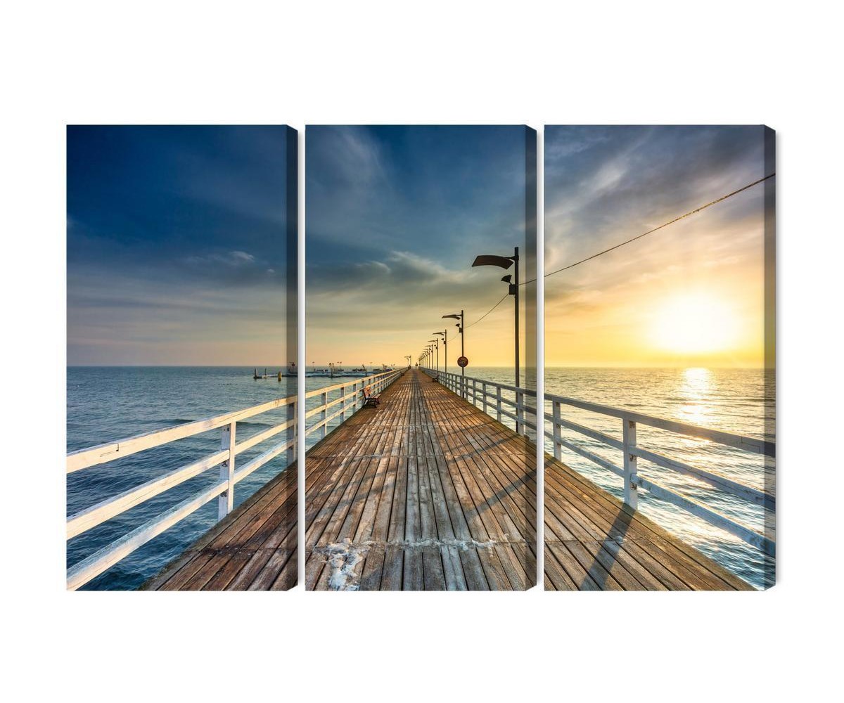 Mehrteiliges Bild Holzsteg An Der Ostsee