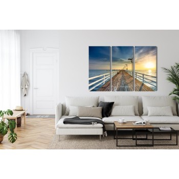 Mehrteiliges Bild Holzsteg An Der Ostsee