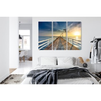 Mehrteiliges Bild Holzsteg An Der Ostsee