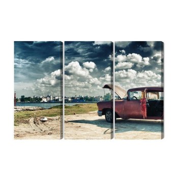 Mehrteiliges Bild Panoramablick Auf Havanna Und Den Malecon