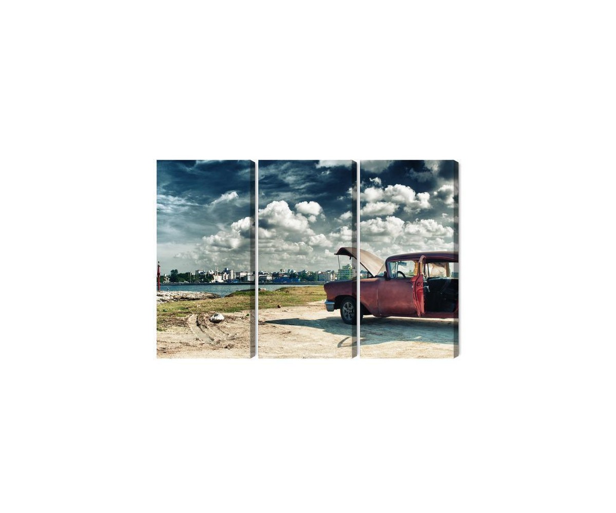 Mehrteiliges Bild Panoramablick Auf Havanna Und Den Malecon
