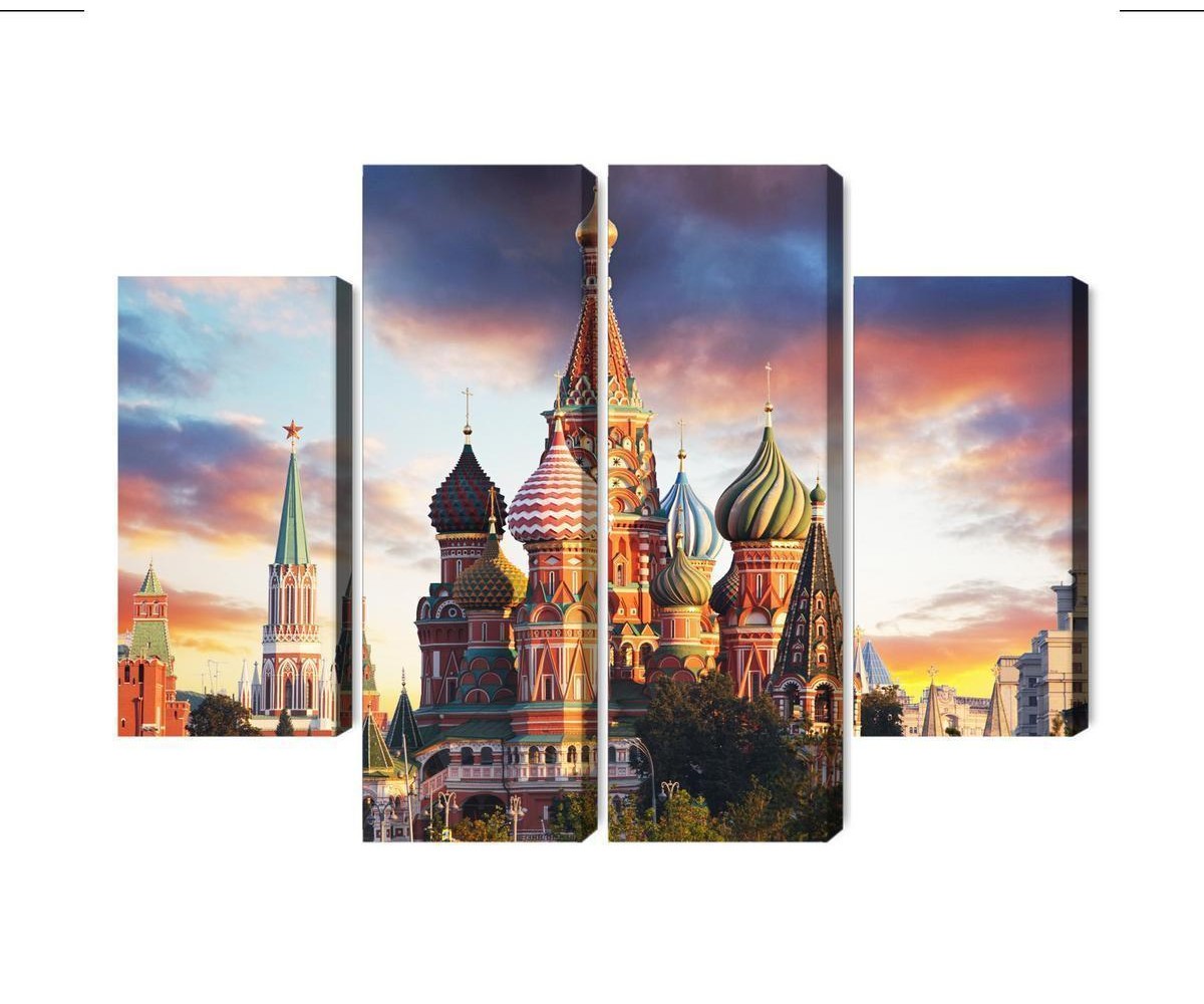 Mehrteiliges Bild Moskau-Blick Auf Den Roten Platz Und Die Kathedrale