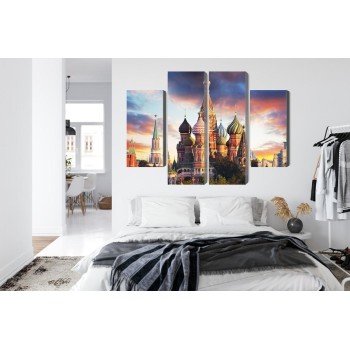 Mehrteiliges Bild Moskau-Blick Auf Den Roten Platz Und Die Kathedrale