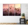 Mehrteiliges Bild Innenstadt Von Los Angeles Bei Sonnenuntergang