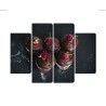 Mehrteiliges Bild Schokoladenmuffins Mit Rosen
