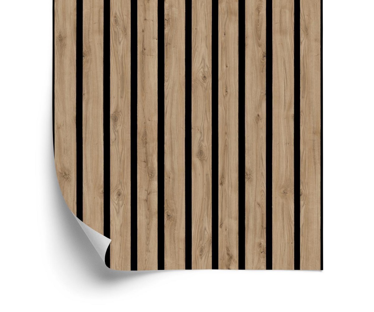 Tapete Lamellen Zur Imitation Von Eichenholz Naturfarben