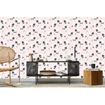 Tapete Schafe Mit Blumen