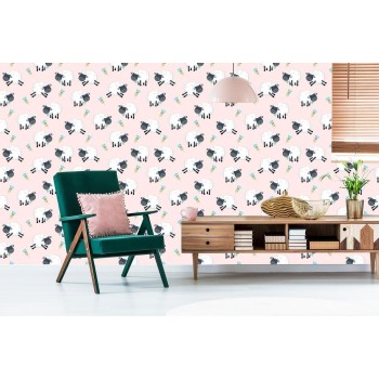 Tapete Schafe Mit Blumen