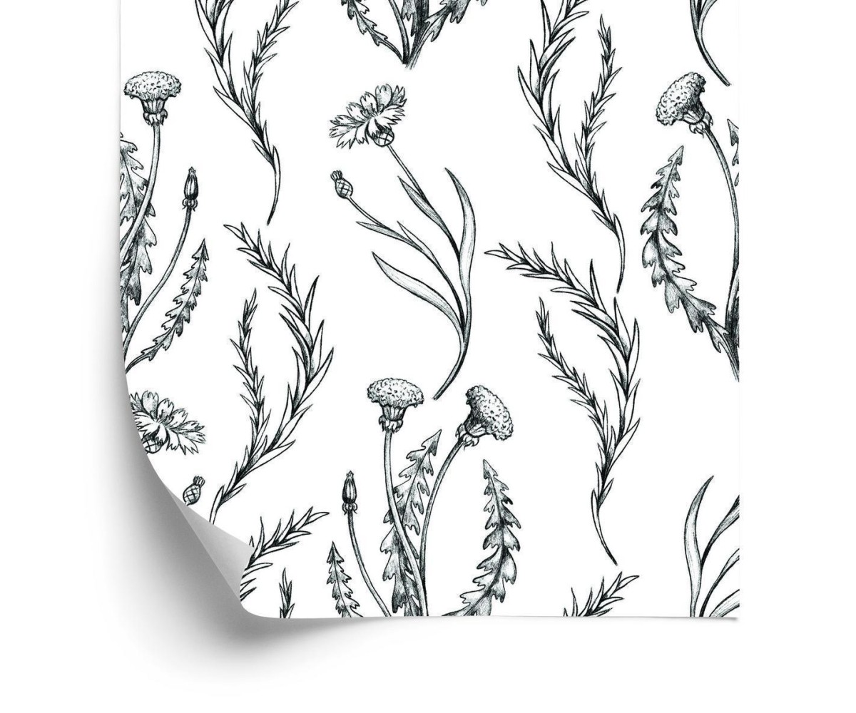 Tapete Pusteblumen Im Vintage-Stil