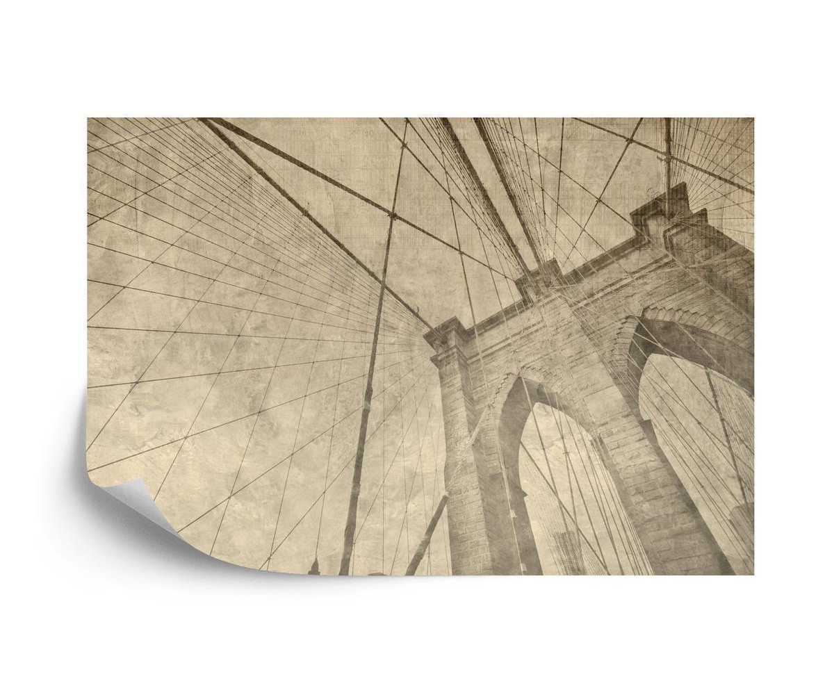 Fototapete Brooklyn-Brücken-Schmutz-Sepia
