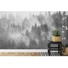 Fototapete Wald Im Nebel Strukturiertes Schwarz U. Weiß