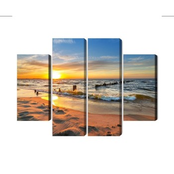 Mehrteiliges Bild Ostsee Bei Sonnenuntergang