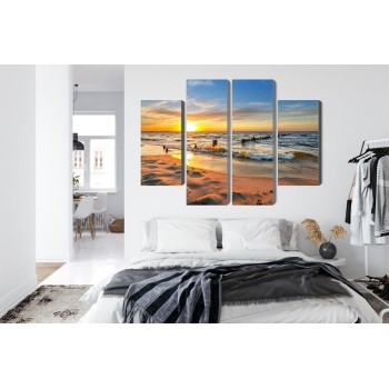 Mehrteiliges Bild Ostsee Bei Sonnenuntergang