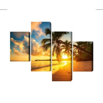 Mehrteiliges Bild Tropischer Strand In Punta Cana  Dominikanische Republik