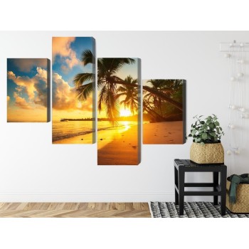 Mehrteiliges Bild Tropischer Strand In Punta Cana  Dominikanische Republik