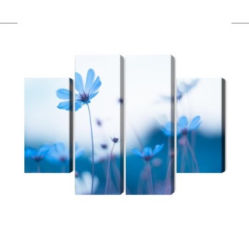 Mehrteiliges Bild Zarte Blaue Blüten