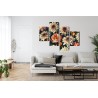 Mehrteiliges Bild Vielzahl Von Bunten 3D-Blumen