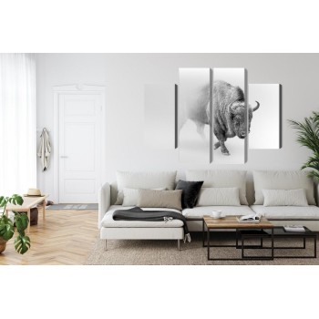 Mehrteiliges Bild Bison Im Nebel 3D