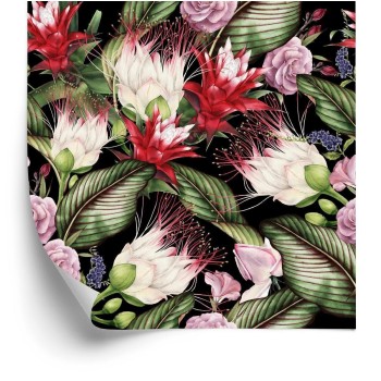Tapete Mehrfarbige Blumen