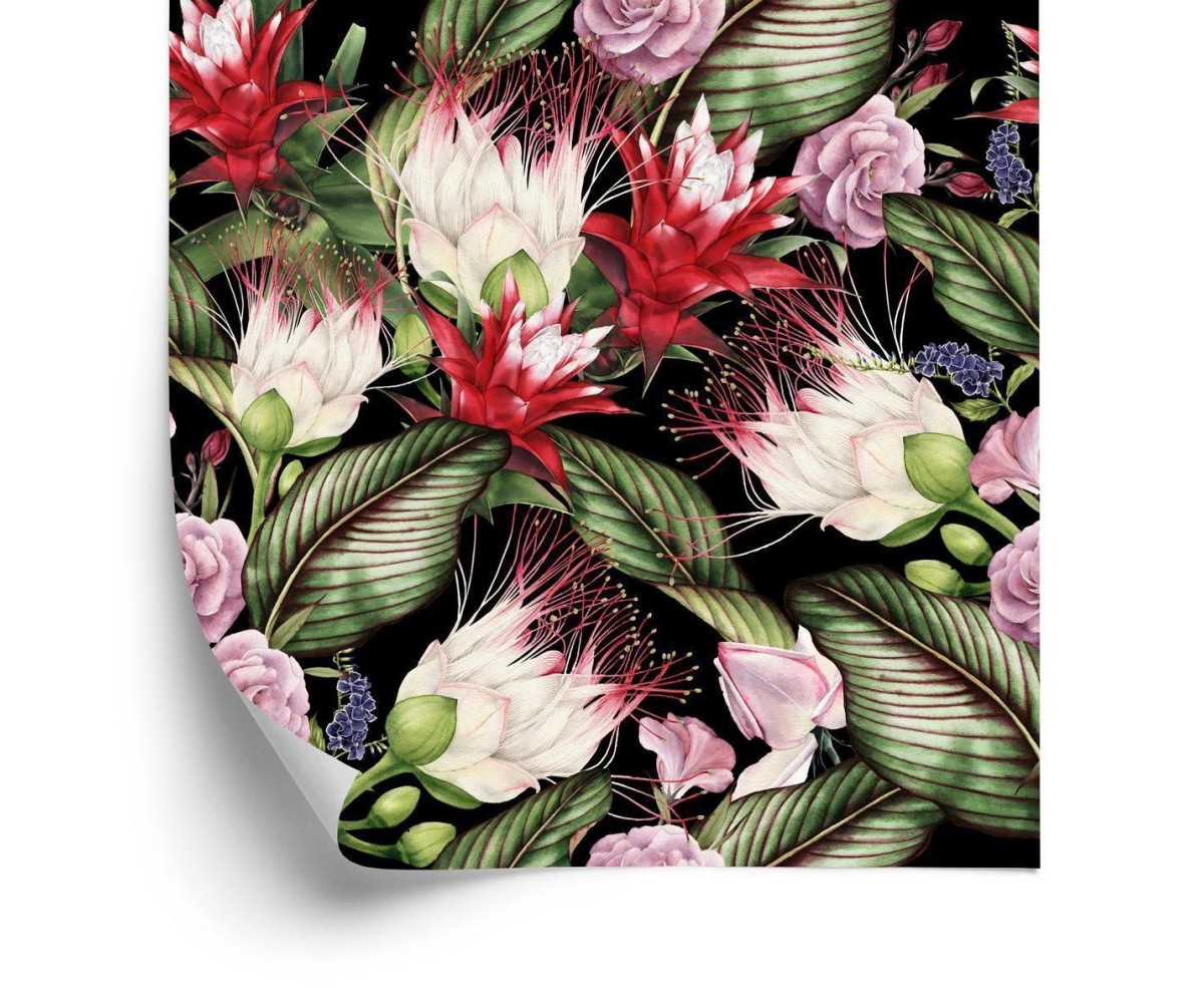 Tapete Mehrfarbige Blumen