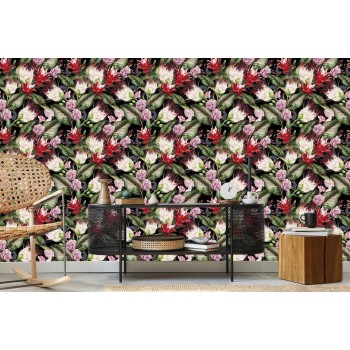 Tapete Mehrfarbige Blumen