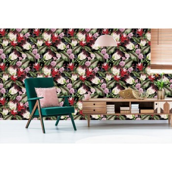 Tapete Mehrfarbige Blumen