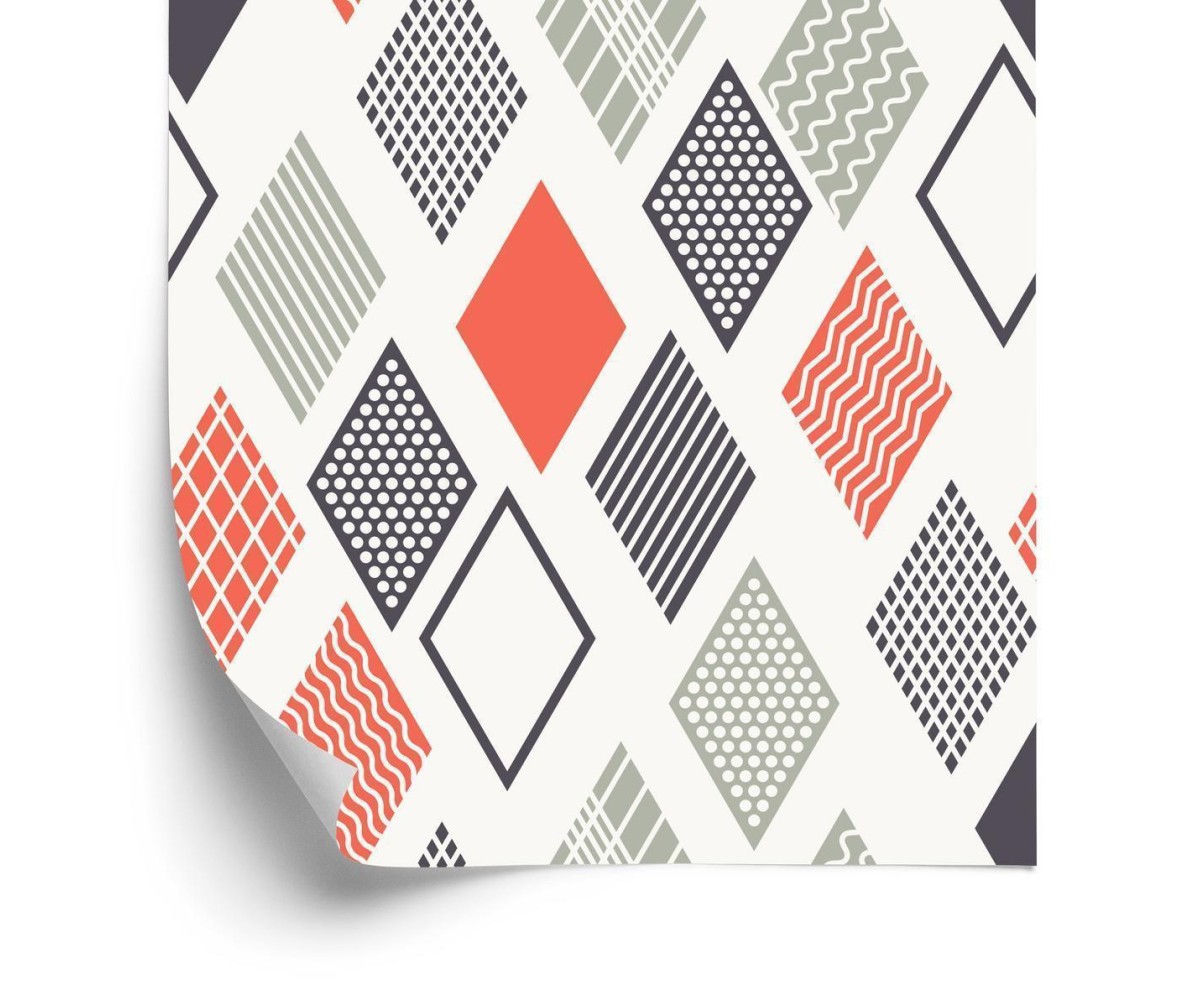 Tapete Geometrisch-Bunte Rhomben