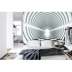 Fototapete 3D Tunnel - Schwarz Weiß