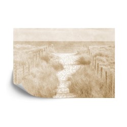 Fototapete Lassen Sie Uns Zum Beach Faded Vintage Sepia Gehen