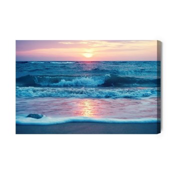 Leinwandbild Sonnenaufgang Am Meer