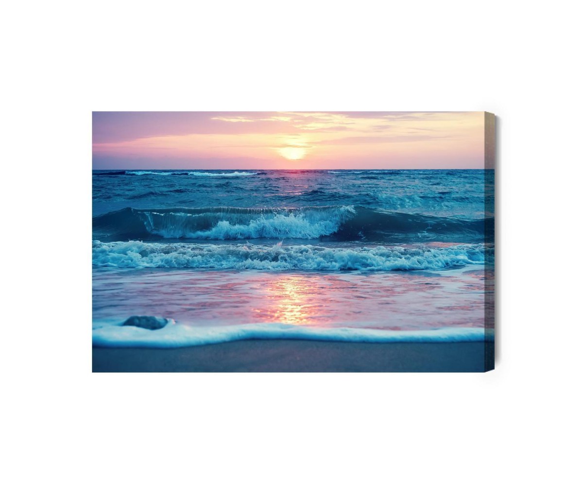 Leinwandbild Sonnenaufgang Am Meer
