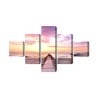 Mehrteiliges Bild Boot Am Strand 3D
