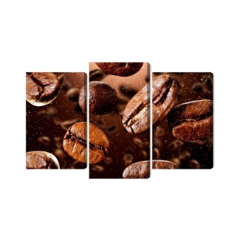 Mehrteiliges Bild Braune Kaffeebohnen