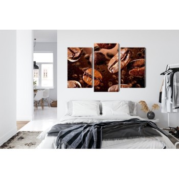 Mehrteiliges Bild Braune Kaffeebohnen