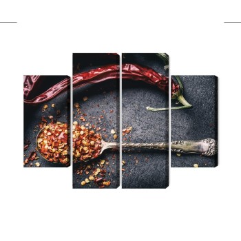 Mehrteiliges Bild Getrocknete Chilischoten