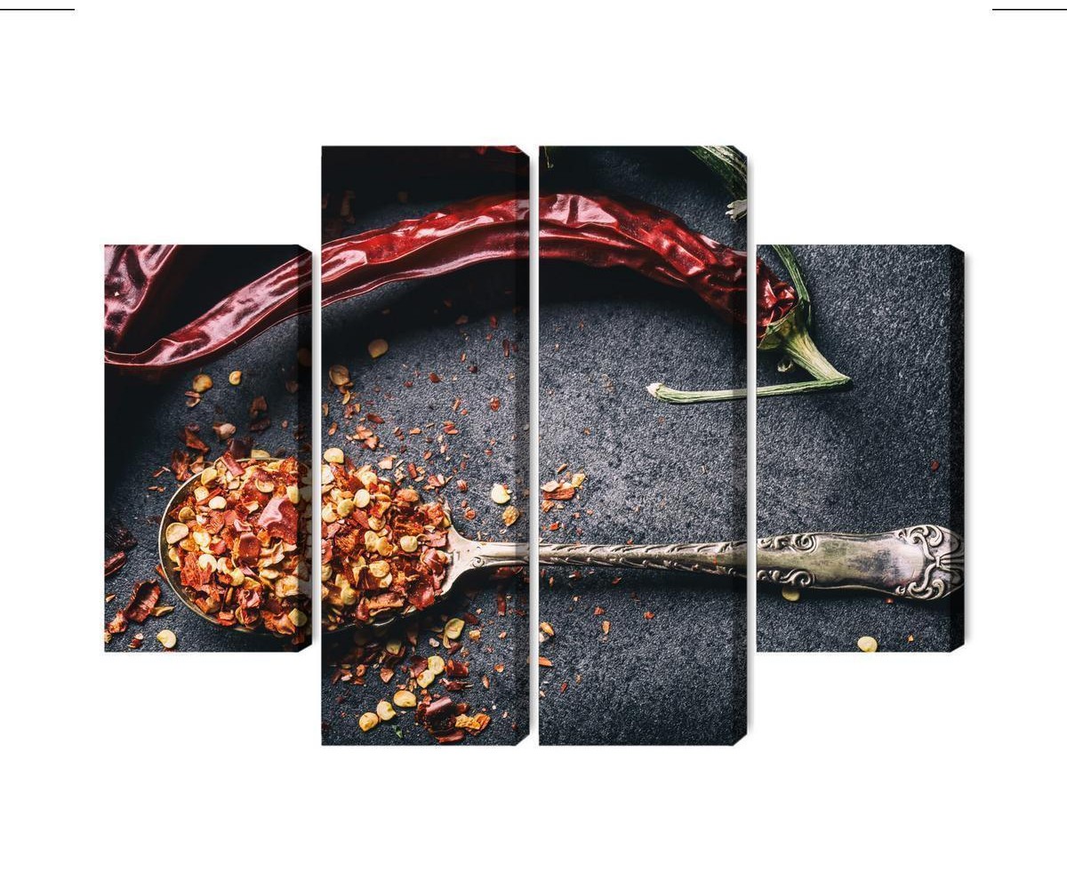 Mehrteiliges Bild Getrocknete Chilischoten