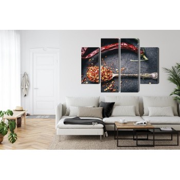 Mehrteiliges Bild Getrocknete Chilischoten