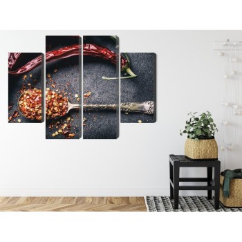 Mehrteiliges Bild Getrocknete Chilischoten