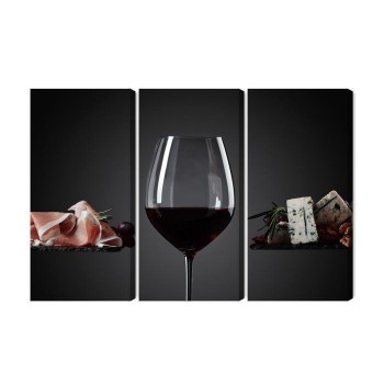 Mehrteiliges Bild Ein Glas Rotwein