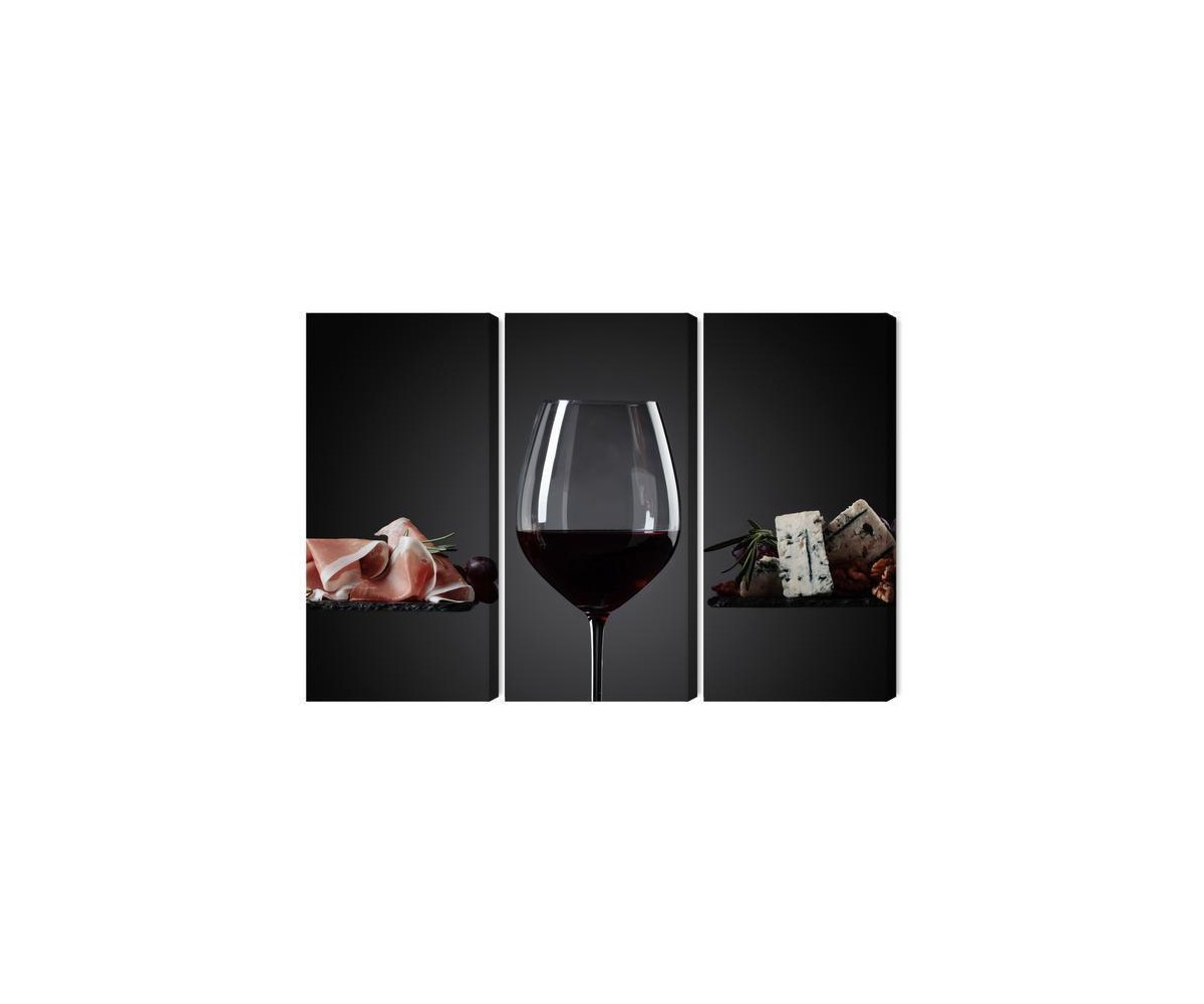 Mehrteiliges Bild Ein Glas Rotwein
