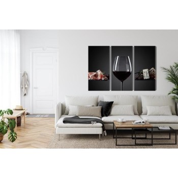 Mehrteiliges Bild Ein Glas Rotwein