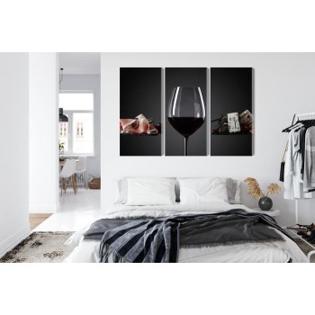 Mehrteiliges Bild Ein Glas Rotwein