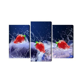Mehrteiliges Bild Erdbeeren Auf Eis