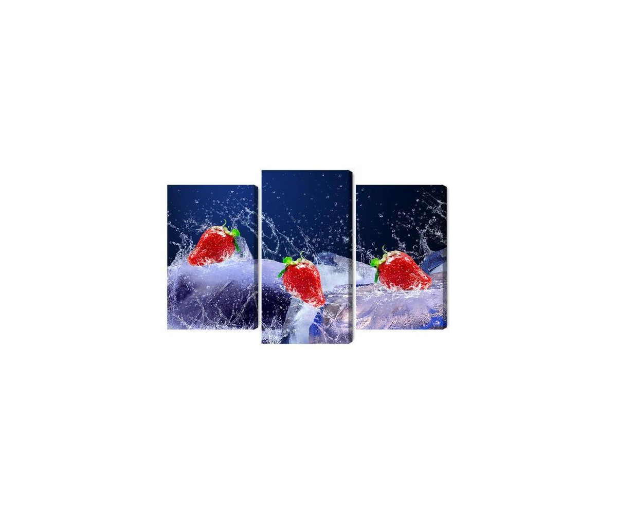 Mehrteiliges Bild Erdbeeren Auf Eis