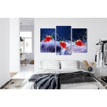 Mehrteiliges Bild Erdbeeren Auf Eis