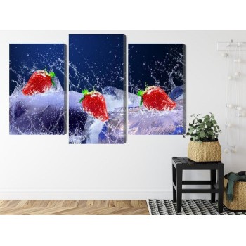 Mehrteiliges Bild Erdbeeren Auf Eis