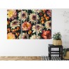 Mehrteiliges Bild Vielzahl Von Bunten 3D-Blumen