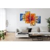 Mehrteiliges Bild Chrysanthemenblume Hautnah 3D